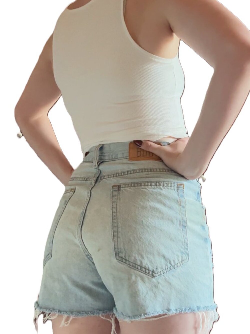 BDG Urban Outfitters High Rise Cutoff Denim Shorts | Light Wash Frayed Hem | Siz